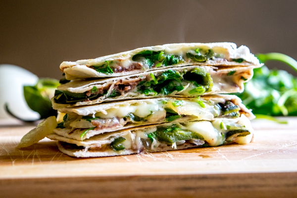 roasted poblano quesadilla