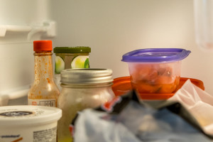 salsa verde in back of refrigerator