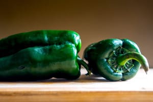 two poblano peppers