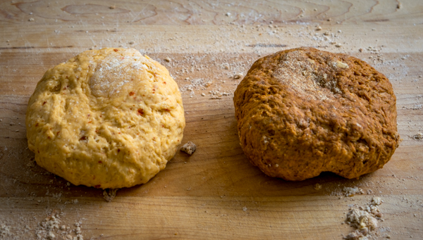 Two versions of homemade chipotle infused flour tortillas; one using chipotles in adobo, the other using chipotle powder. Both taste great and once you get the basic technique down the flavor variations are endless. mexicanplease.com