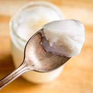 homemade lard closeup