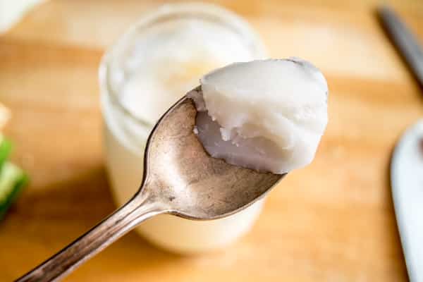 homemade lard closeup