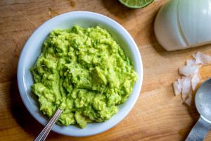 basic guacamole with onion and lime