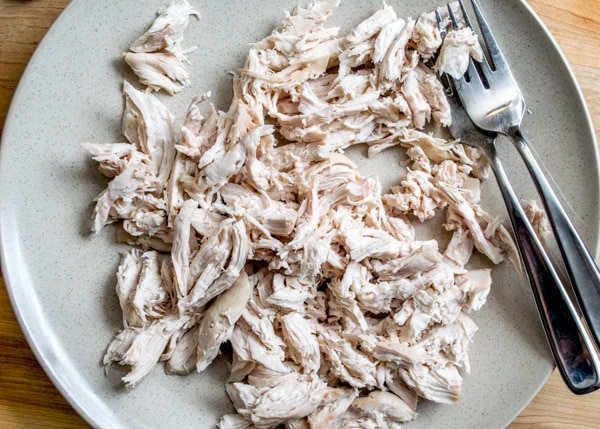 shredded poached chicken for baked taquitos