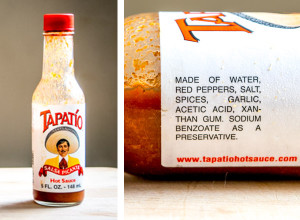 tapatio hot sauce bottle and ingredients