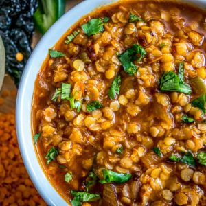 mexican lentil soup overhead shot adjusted