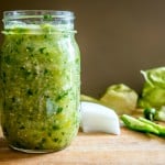 salsa verde in jar green sauce
