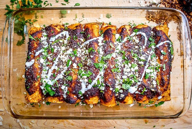 Ancho Chicken Enchiladas | mexicanplease.com