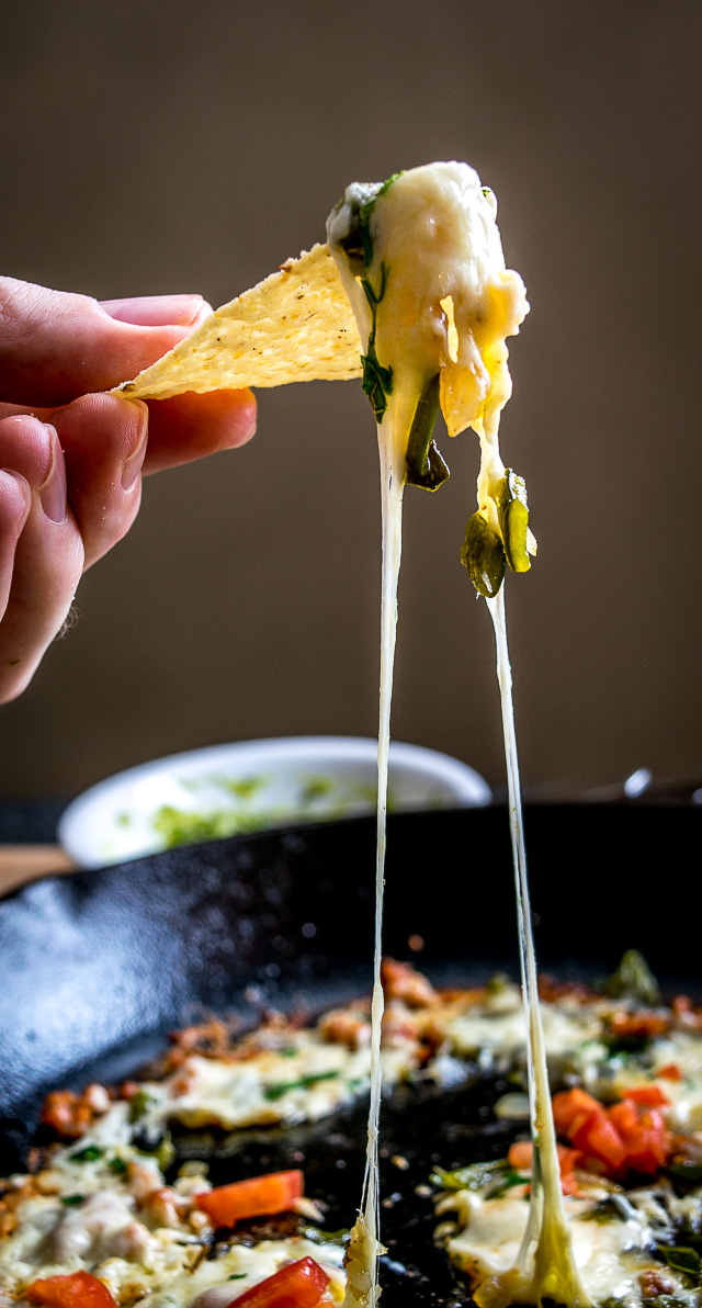 Cheesy dip anyone? Roasted poblano peppers give this Single Serving version of Queso Fundido a rich, delicious flavor: the ultimate comfort food! mexicanplease.com