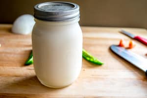 Mason jar of lard