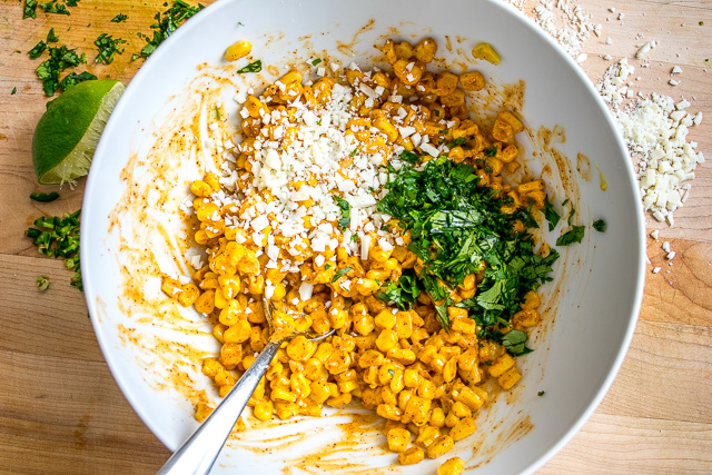 Mexican Street Corn is typically slathered in a creamy Chili-Lime sauce. This recipe adds beans and guacamole to the mix and the result is a meal worthy dip that is delicious! mexicanplease.com