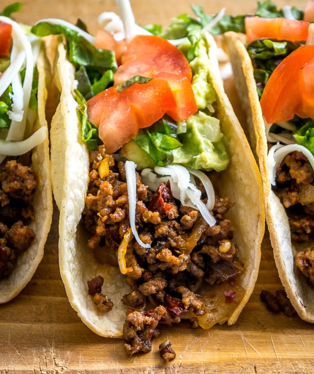 No mystery taco seasoning pack here! These Classic Ground Beef Tacos use homemade seasoning loaded with chipotles in adobo. Rich, full flavor. So good! mexicanplease.com