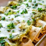 Add a bit of cream to a traditional green sauce and you've got everything you need to make mouth-watering Enchiladas Suizas. This recipe also uses a roasted poblano to enhance the flavor. So good! mexicanplease.com