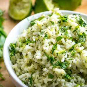 By keeping just a few ingredients on hand you'll always have the option of whipping up this light, effervescent Lime Cilantro Rice. Works well in burrito bowls but also tastes great on its own! mexicanplease.com