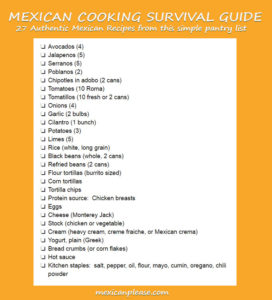 ingredient list for mexican cooking survival guide