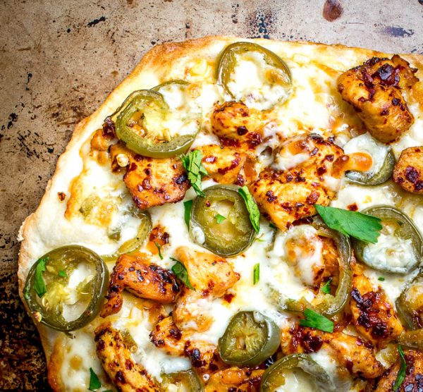Spicy Chicken and Pickled Jalapeno Pizza Mexican Please