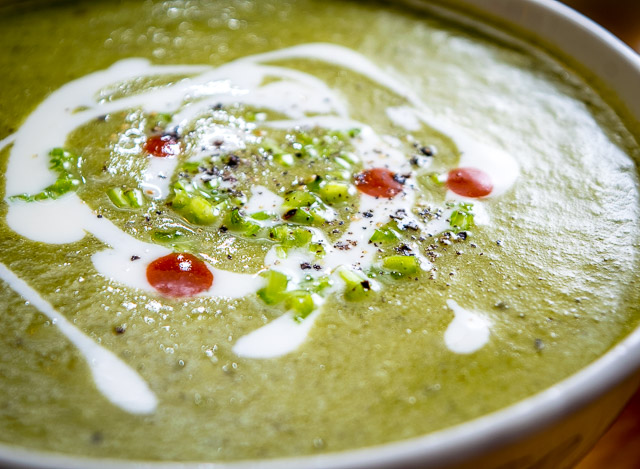 The key to this Roasted Poblano Soup is getting creative with the garnish. Crema, cilantro stems, and a dash of acidity will turn it into something otherworldly. So good! mexicanplease.com 