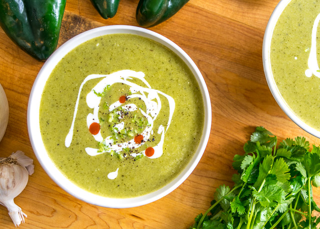 The key to this Roasted Poblano Soup is getting creative with the garnish. Crema, cilantro stems, and a dash of acidity will turn it into something otherworldly. So good! mexicanplease.com 