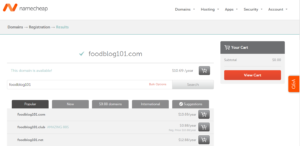 how to start a food blog namecheap domain hosting