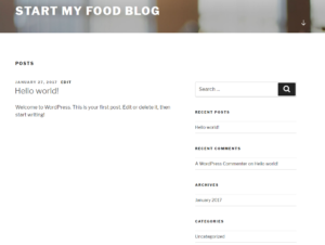 how to start a food blog wordpress 2017 theme