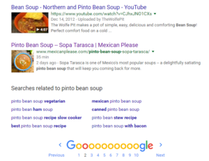 pinto bean soup google rankings