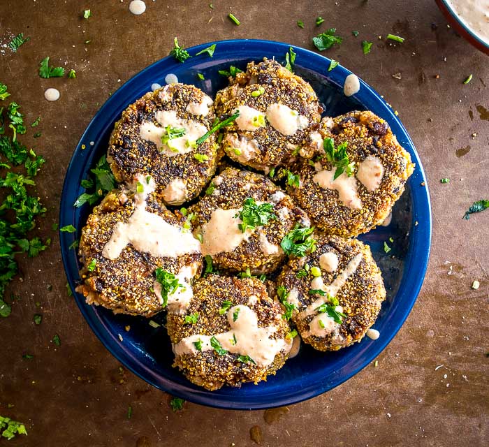 These Black Bean and Rice Cakes are a vegetarian delight with incredible flavor and loads of healthy protein. Drenching them in a Chipotle Crema takes them to another level. So good! mexicanplease.com