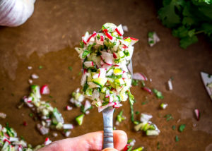 This Cucumber Radish Salsa is a great example of how easy it can be to build salsas that don't rely on tomatoes or tomatillos. A light, vibrant salsa that works great on tacos, tostadas, and even pita bread. mexicanplease.com