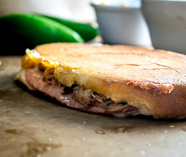 A delicious update on the classic Cuban Sandwich. We are using pickled jalapenos and chipotle mayo in place of the pickles and mustard. Works great with leftover carnitas! mexicanplease.com 