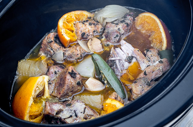 One of my all-time favorite recipes! The slow cooker keeps these carnitas moist and loads them up with flavor. Best combo for tacos is carnitas, salsa verde, onion, cilantro and a squeeze of lime. So good! mexicanplease.com