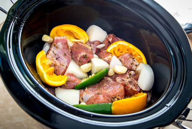 One of my all-time favorite recipes! The slow cooker keeps these carnitas moist and loads them up with flavor. Best combo for tacos is carnitas, salsa verde, onion, cilantro and a squeeze of lime. So good! mexicanplease.com