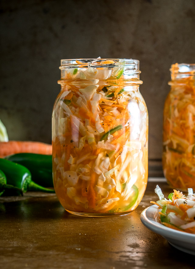 Curtido is a lightly fermented cabbage slaw common in Central America. The jalapeno gives it some real zip but you can always dial back on it if you want. mexicanplease.com