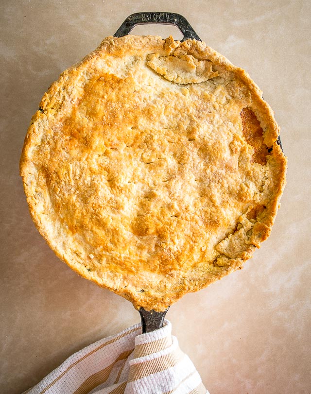 This skillet pot pie is a great way to serve up a batch of Mexican Picadillo. The flaky pastry is a perfect match for the hearty beef and potatoes. So good! mexicanplease.com
