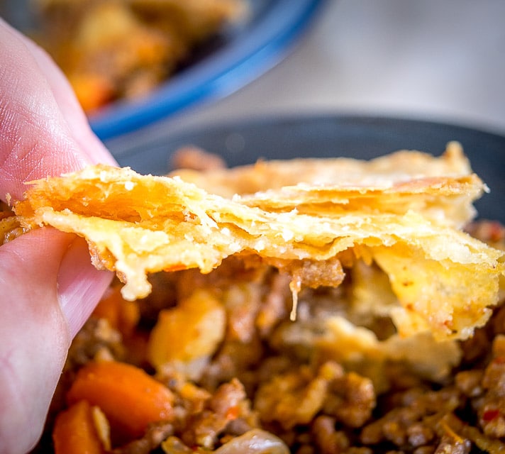 Here's a great way to serve up a batch of Mexican Picadillo. The flaky pastry is a perfect match for the hearty beef and potatoes. So good! mexicanplease.com