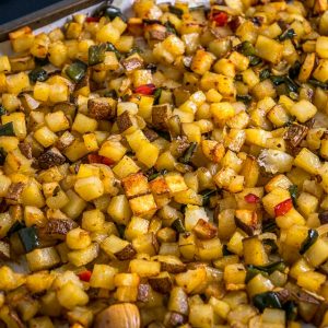 Despite being hands off these Poblano Breakfast Potatoes have incredible flavor. Chop 'em up, throw 'em in the oven, and 30-40 minutes later breakfast is served. So good! mexicanplease.com