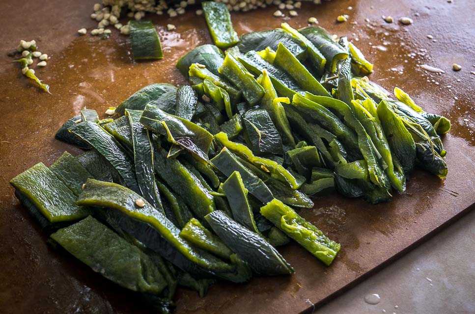 Finally a Rajas recipe! Roasted poblano strips swimming in a creamy sauce makes the perfect side dish. I add potatoes and some stock to turn it into a meal -- so good! mexicanplease.com
