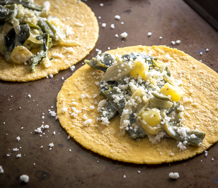 Finally a Rajas recipe! Roasted poblano strips swimming in a creamy sauce makes the perfect side dish. I add potatoes and some stock to turn it into a meal -- so good! mexicanplease.com