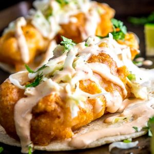 It's tough to beat fried fish drenched in a chipotle crema sauce. These Baja Fish Tacos are also served up with a batch of pickled cabbage -- too good! mexicanplease.com