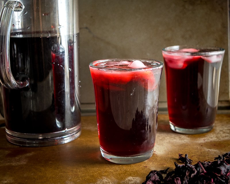 Agua de Jamaica is one of Mexico's most popular agua frescas. This version uses less sugar but feel free to sweeten it up if you want to. So good! mexicanplease.com