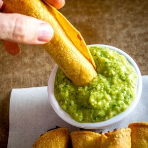 A few simple tricks will ensure you end up with a crispy batch of Chicken Flautas. We're serving them with a fiery Avocado Salsa Verde. So good! mexicanplease.com