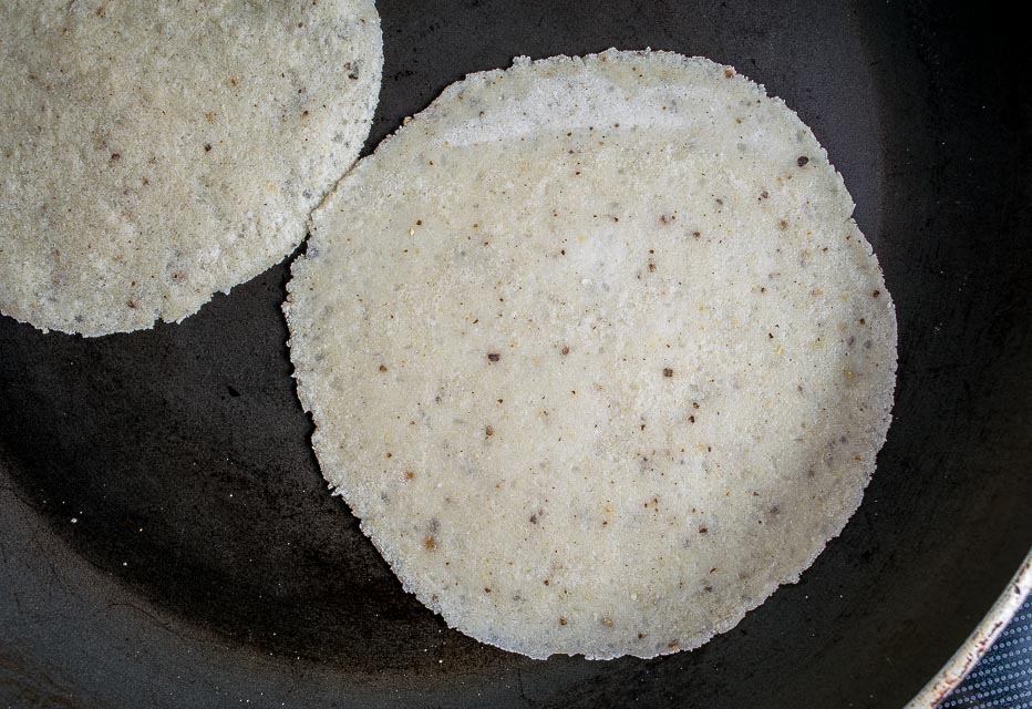 Here's the recipe for a recent batch of homemade corn tortillas I made using some White Olotillo Corn. I used a food processor to grind the corn down and added in some Masa Harina to get the right consistency. mexicanplease.com