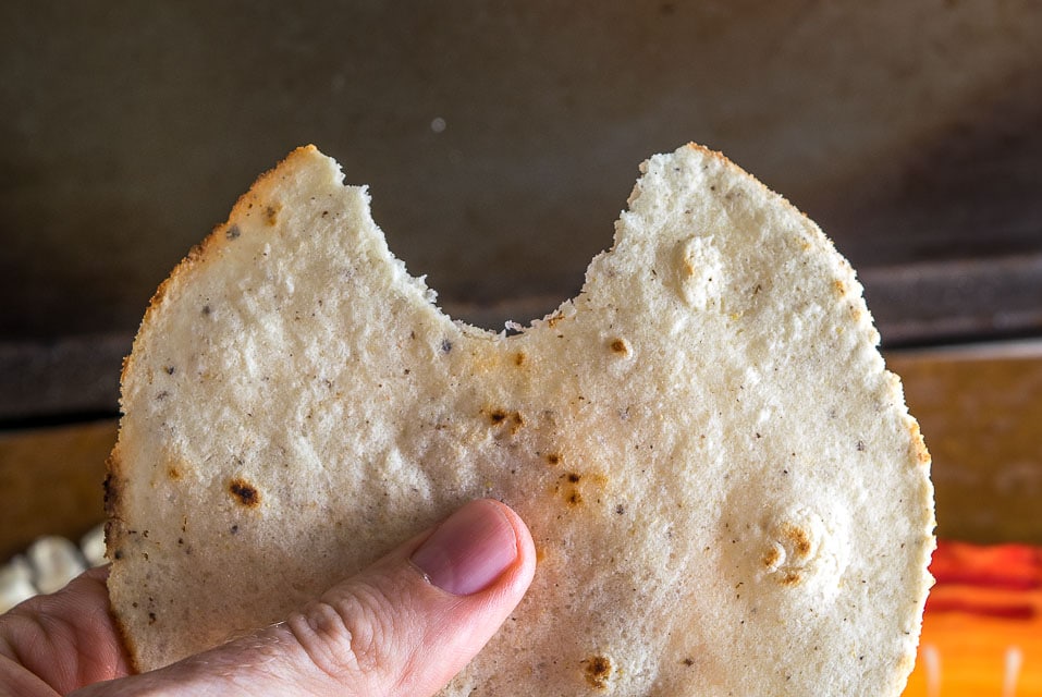 Here's the recipe for a recent batch of homemade corn tortillas I made using some White Olotillo Corn. I used a food processor to grind the corn down and added in some Masa Harina to get the right consistency. mexicanplease.com