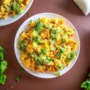 I like Chorizo and Eggs best when it's topped with a fiery Salsa Verde. Plus you can use all the leftovers to make breakfast burritos! mexicanplease.com
