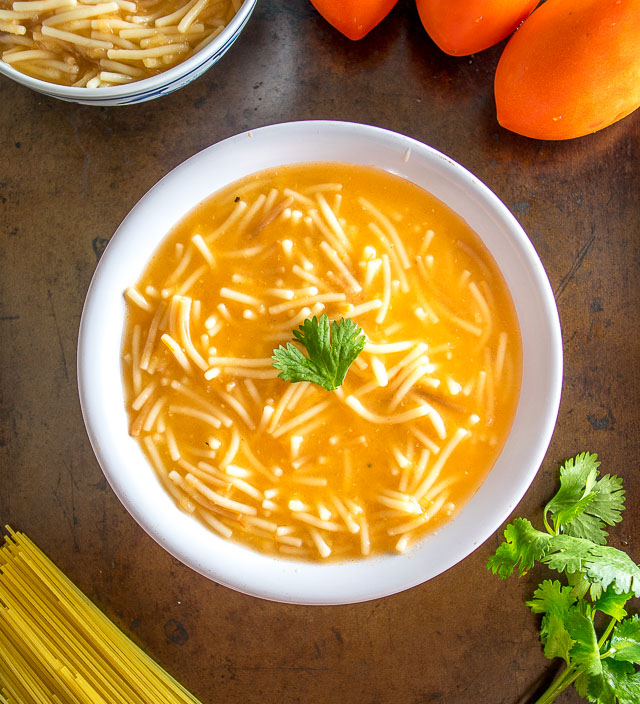 Sopa de Fideo (Mexican Noodle Soup) .