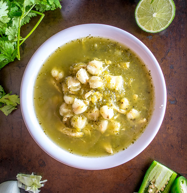 Here's an easy Pozole Verde recipe that uses roasted poblanos to give the sauce some real flavor -- so good! mexicanplease.com