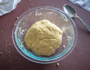 Masa dough after kneading it into a ball.