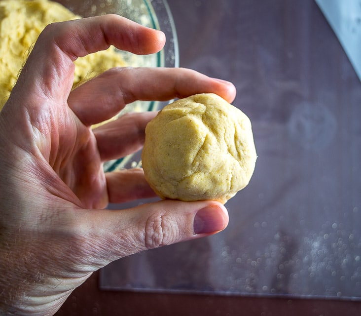 2.5 oz. of masa dough for gorditas.