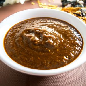 This is a great Salsa to get you familiar with the flavor of Pasilla Chiles -- earthy, fruity, with mild heat. But don't confuse them with Anchos! mexicanplease.com