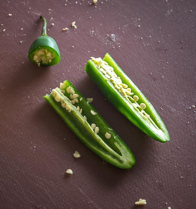 Serrano pepper for the Bacon Serrano Gorditas