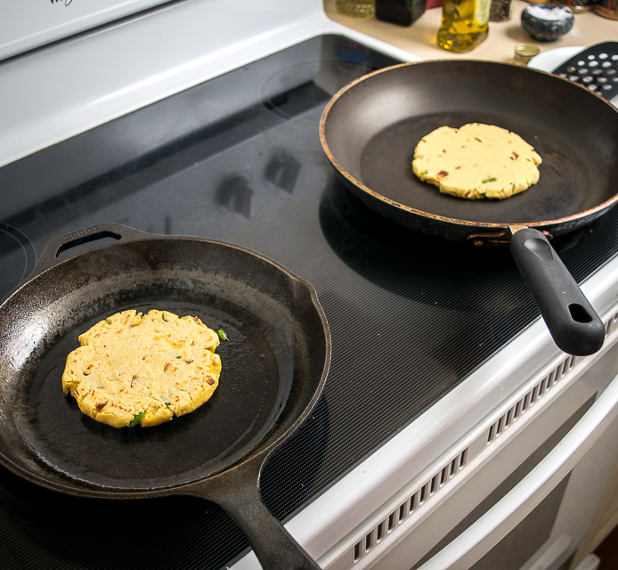 Two pans used to cook and fry the Gorditas.