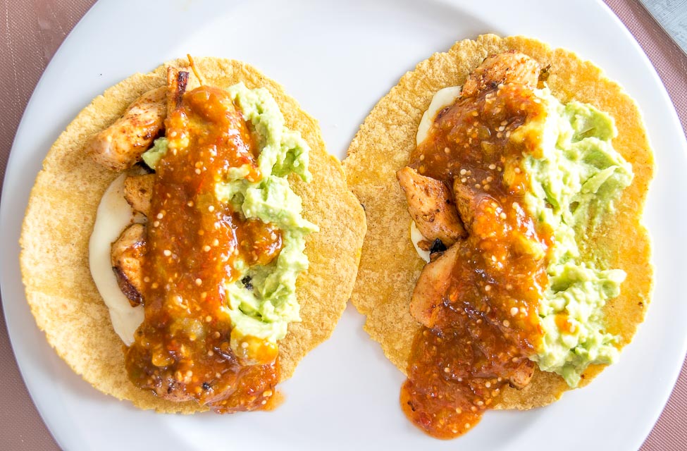 Serving easy chicken tacos.